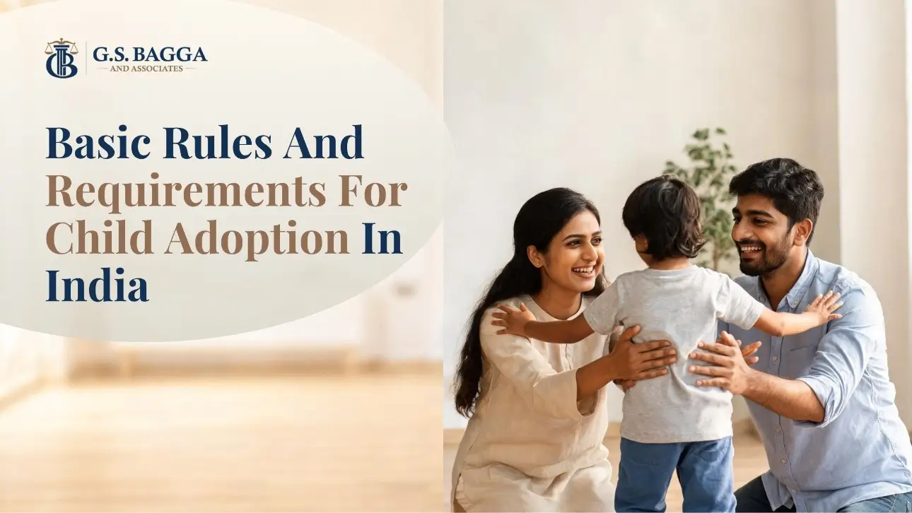 Indian parents with a child in a warm home setting, illustrating eligibility to adopt a child in India.